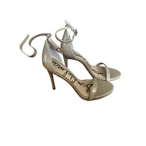 Sam Edelman Ariella Nude Patent Ankle Strap Heels | 8